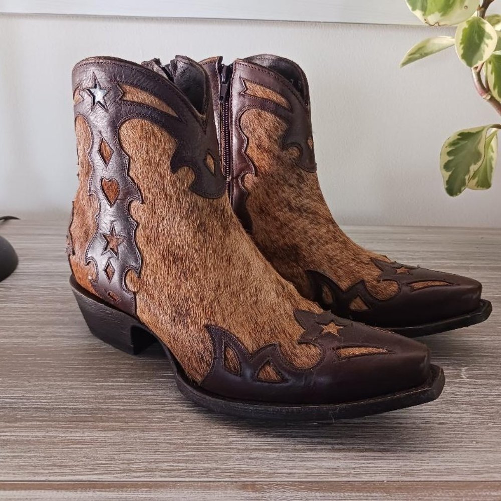 Ladies Old Gringo Size 7 Natural Hide Ankle Boots